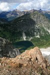 Lake Ann framed by North Cascades mountains