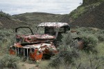 Abandoned pickup among Big Sagebrush