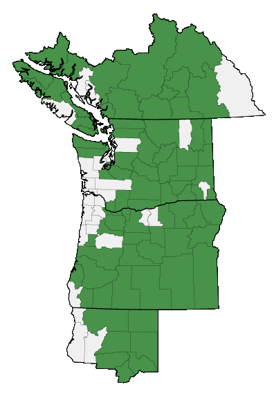 Map of where Medicago sativa is found