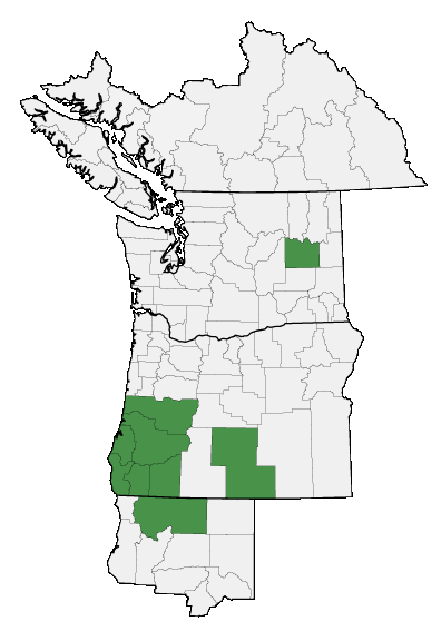 Map of where Triteleia hendersonii is found